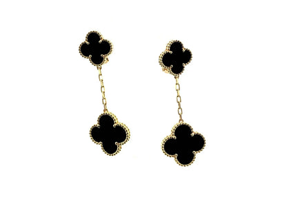 [Revel Jewelry]CLOVER 2 MOTIFS  EARRINGS (MULTIPLE CHOICESC