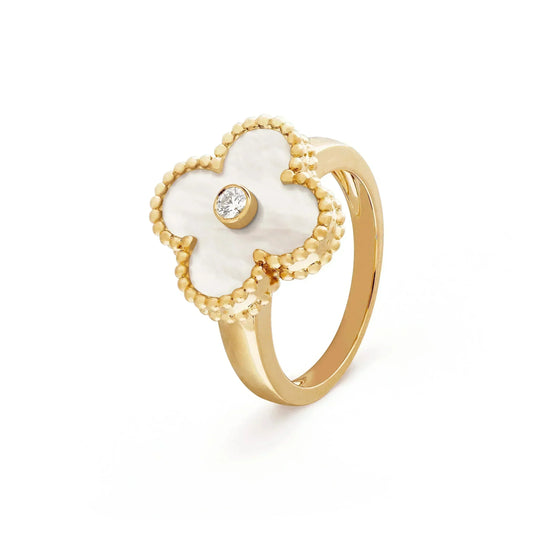 [Revel Jewelry]CLOVER PINK MOP RING GOLD DIAMOND