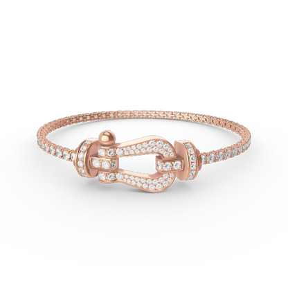 [Revel Jewelry]FORCE  LARGE HORSESHOE FULL DIAMOND TENNIS BRACELET