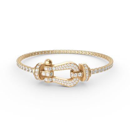 [Revel Jewelry]FORCE  LARGE HORSESHOE FULL DIAMOND TENNIS BRACELET